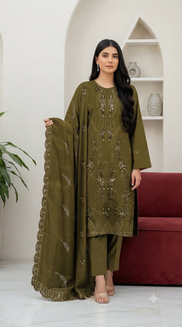 Embroidered & handmade luxury lawn 3pc