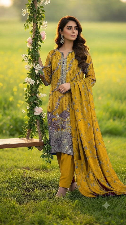 Embroidered & handmade luxury lawn 3pc