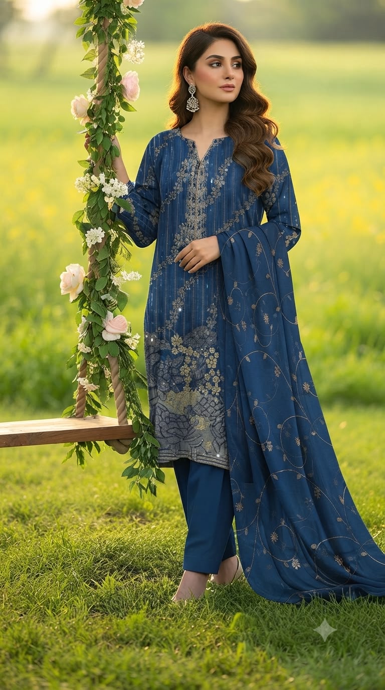 Embroidered & handmade luxury lawn 3pc