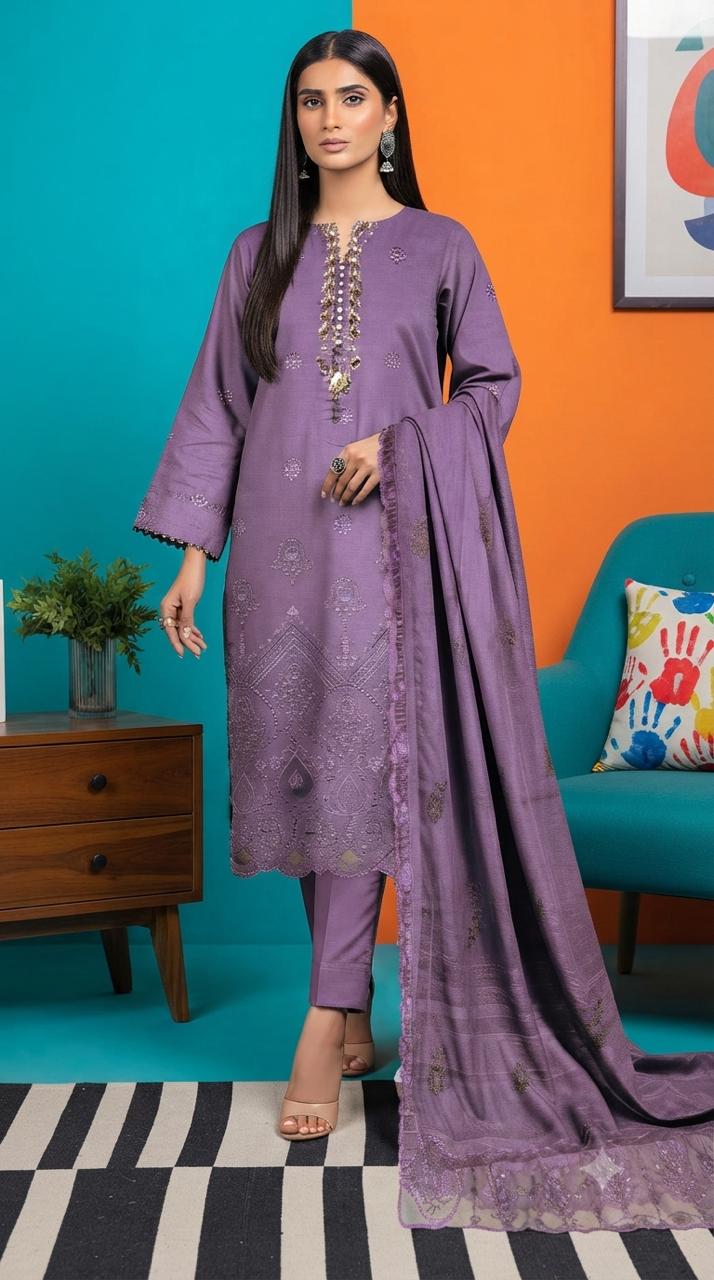 Embroidered & handmade luxury Lawn 3pc
