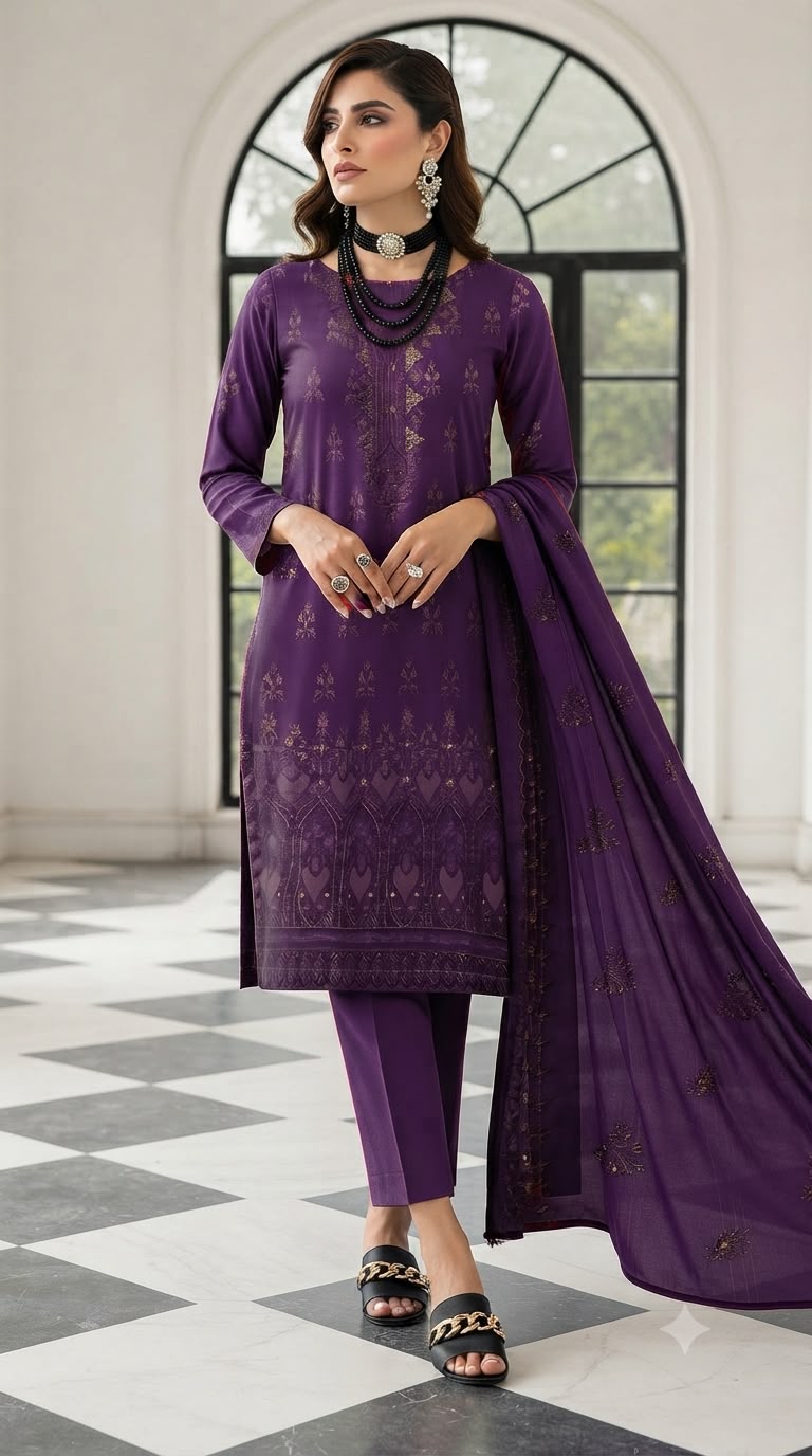 Embroidered & handmade luxury lawn 3pc