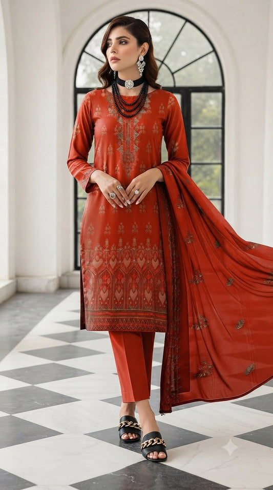 Embroidered & handmade luxury lawn 3pc