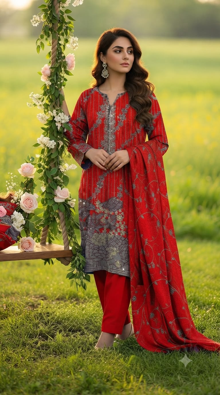 Embroidered & handmade luxury lawn 3pc
