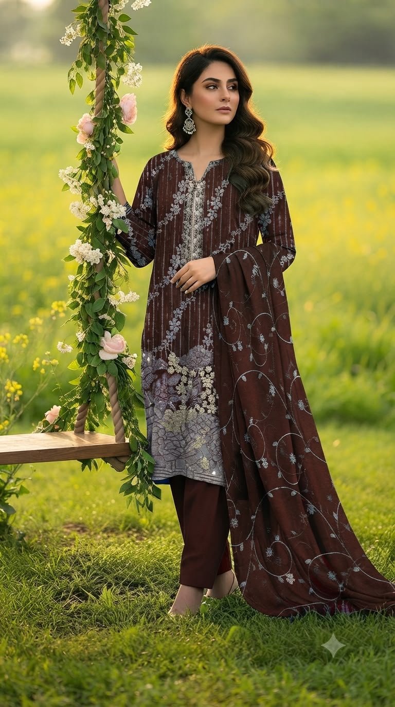 Embroidered & handmade luxury lawn 3pc