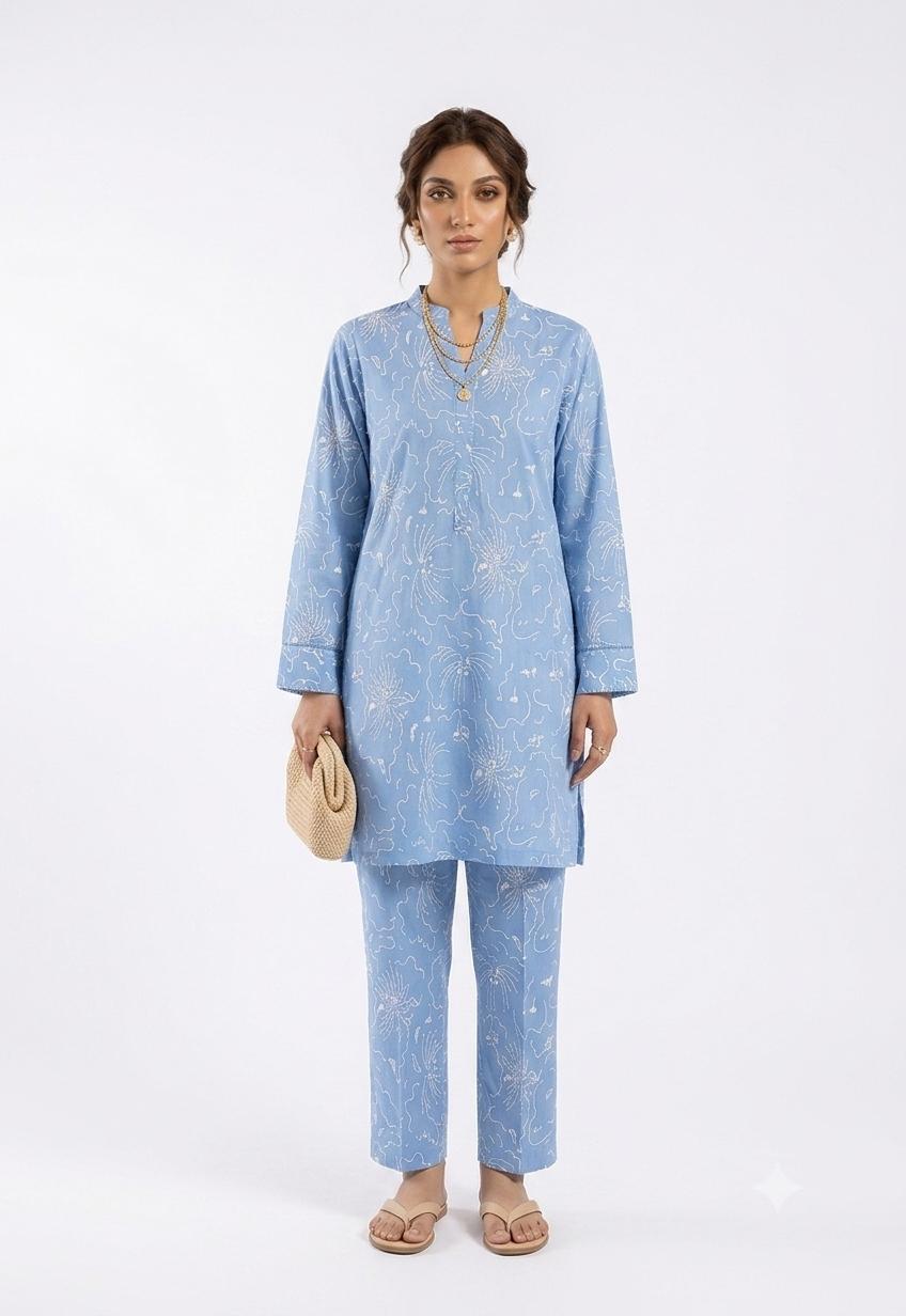 Luxury Unstitched Printed 2-pc