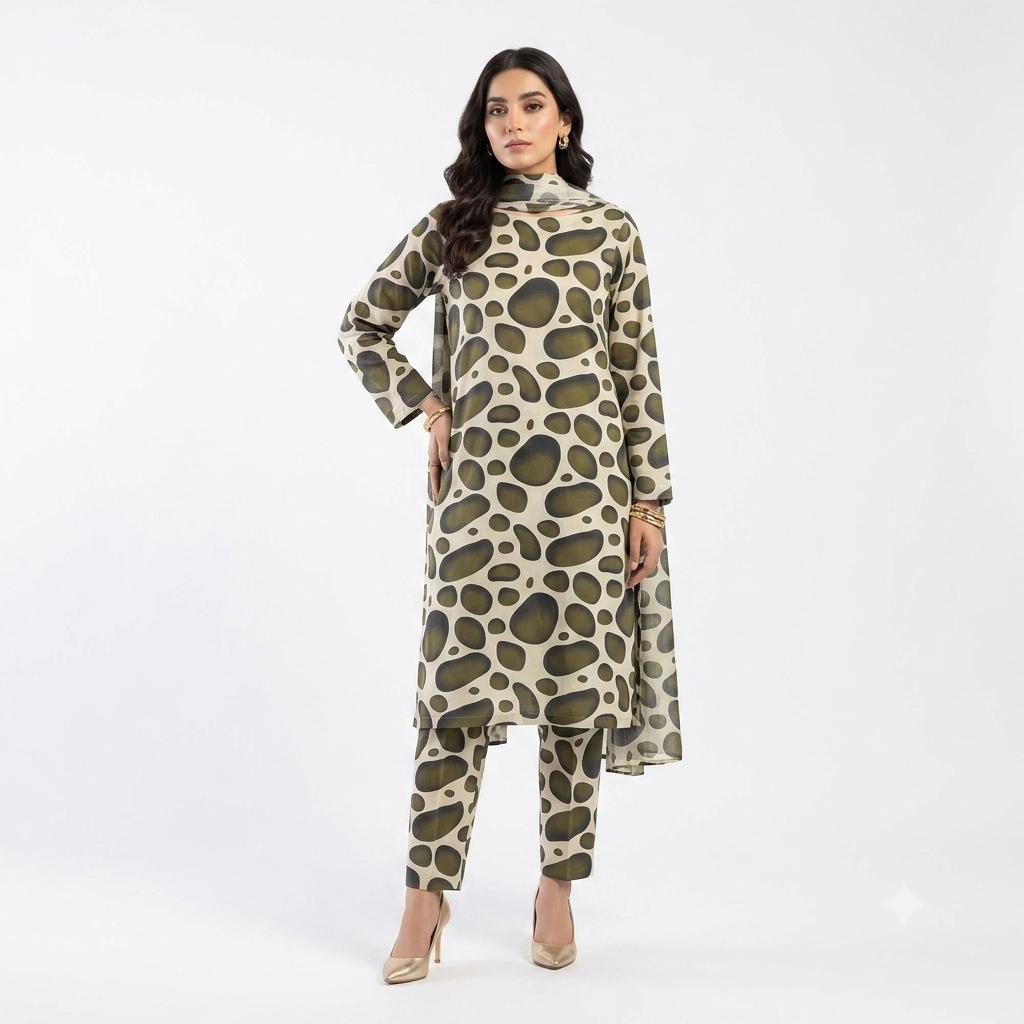 Luxury Unstitched Printed 2-pc