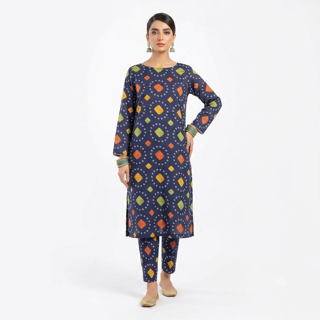 Luxury Unstitched Printed 2-pc