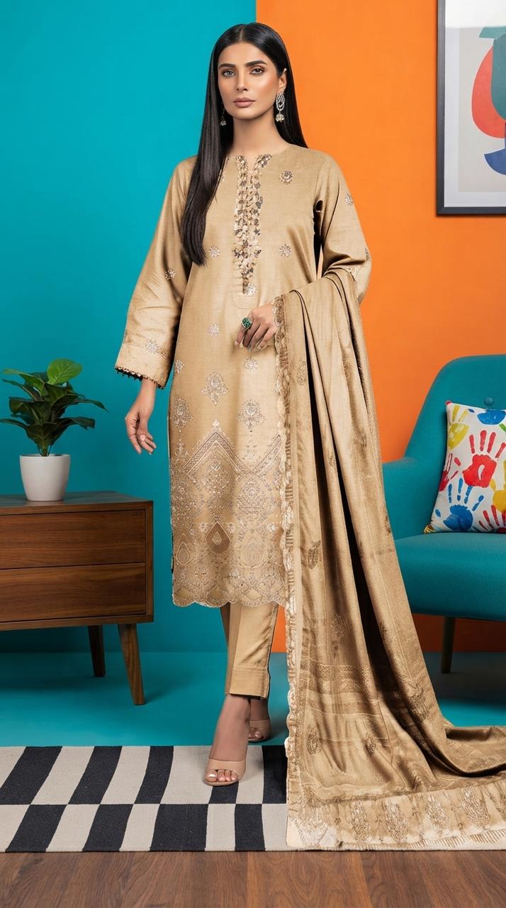 Embroidered & handmade luxury Lawn 3pc