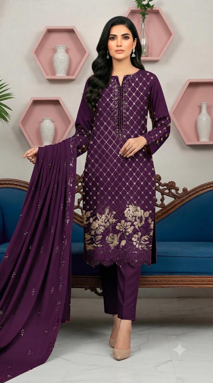 Embroidered & handmade luxury Lawn 3pc