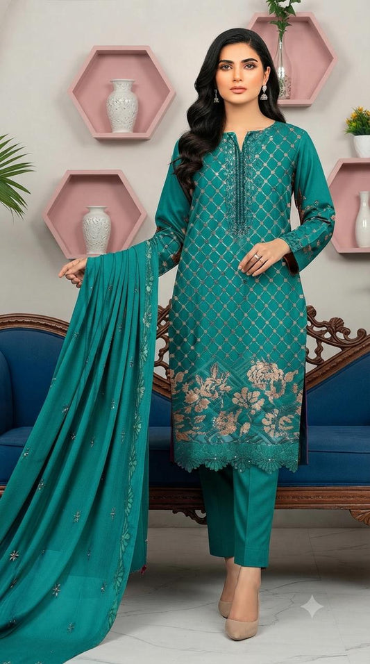 Embroidered & handmade luxury Lawn 3pc