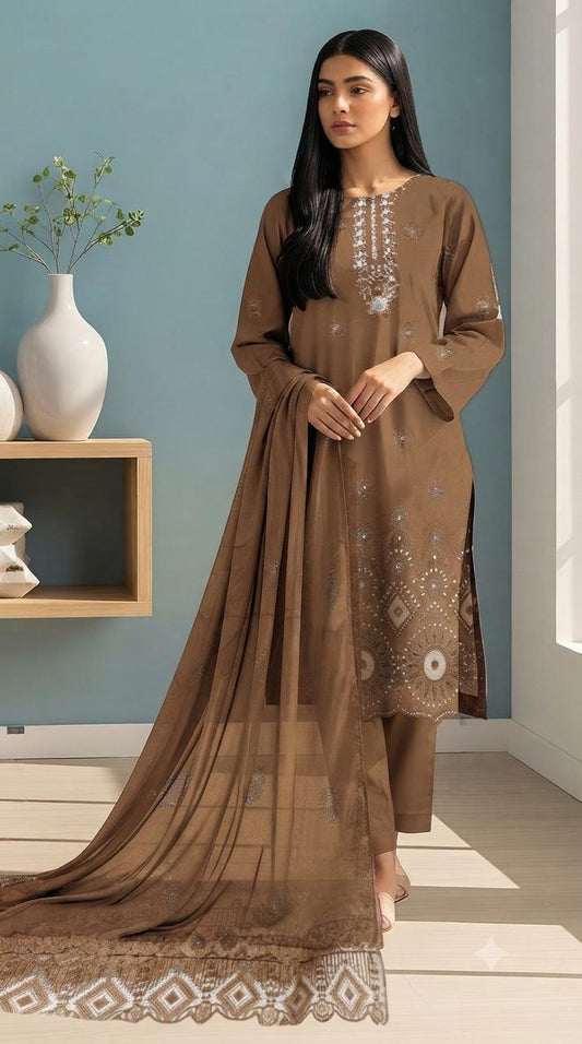Embroidered & handmade luxury Lawn 3pc