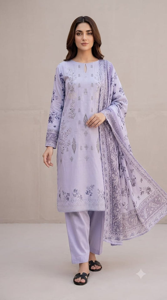 Printed Embroidered Designer 3-PC