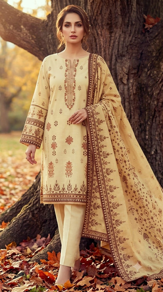 Printed Embroidered Designer 3-PC